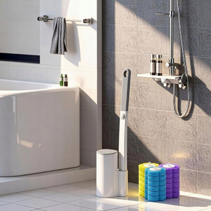 Bezdotykowa szczotka do WC + 24 wkłady
